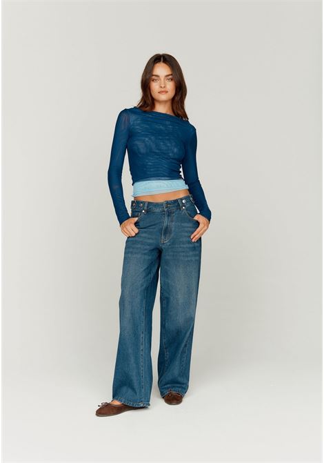 low rise wide leg denim HOUSE OF SUNNY | VOL2431BLUE RINSED
